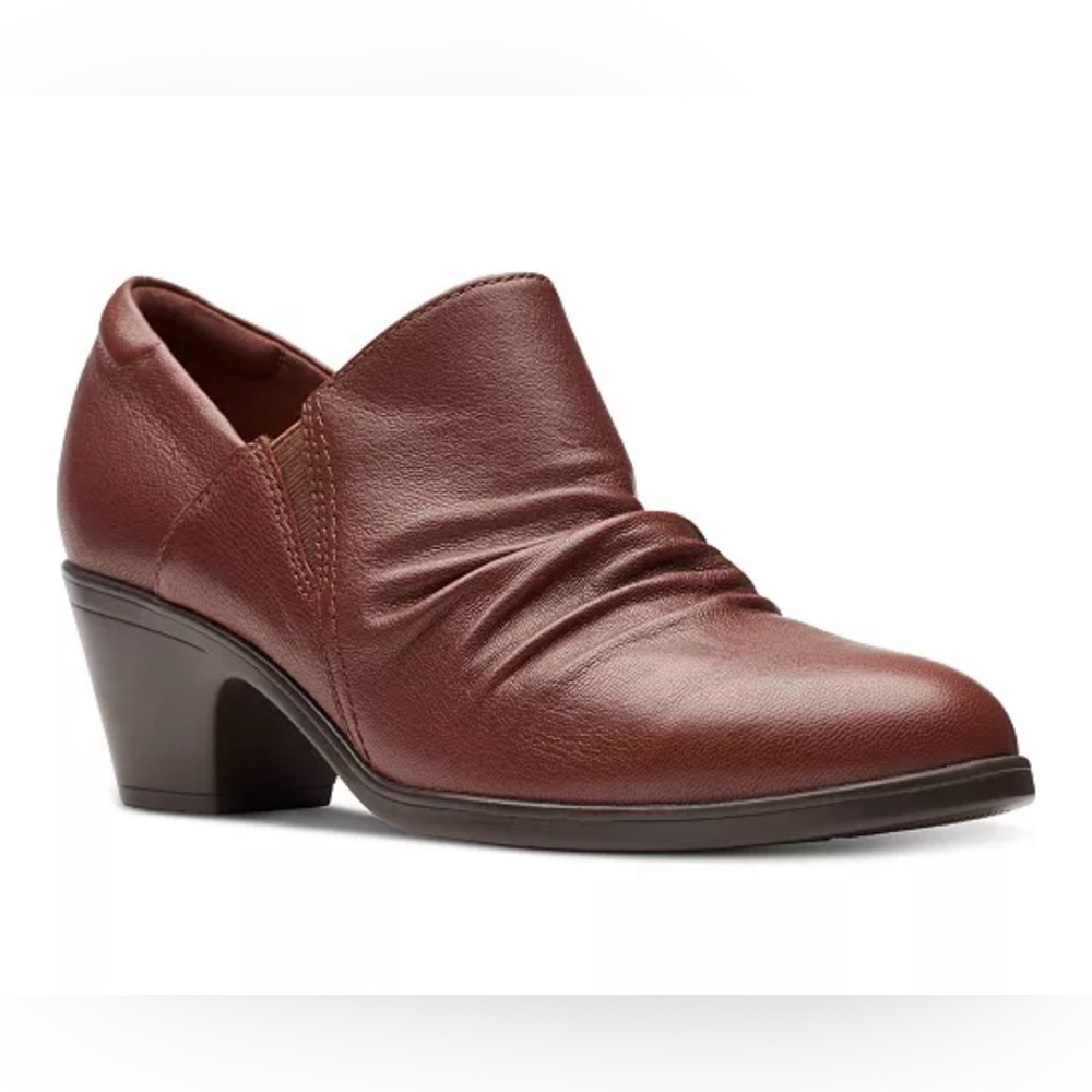 Clarks Emily Cove Dark Tan Leather Women's Shoes